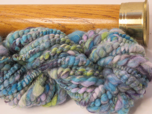 Yarn Y313 Hand Spun Art Yarn, merino wool coil spun with auto-wrapped thread