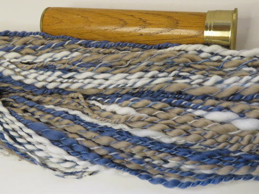 Yarn Y23102 Hand Spun Art Yarn, 2-ply, merino wool plied with wool