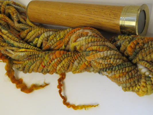 Yarn Y23106 Hand Spun Art Yarn, Super coil core spun autumn colours