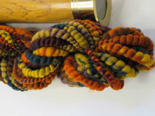 Yarn Y23108 Hand Spun Art Yarn, core spun super coil, autumn colours