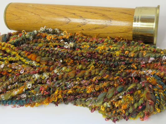 Yarn Y23109 Hand Spun Art Yarn, two ply, auto wrap, boucle, autumn colours