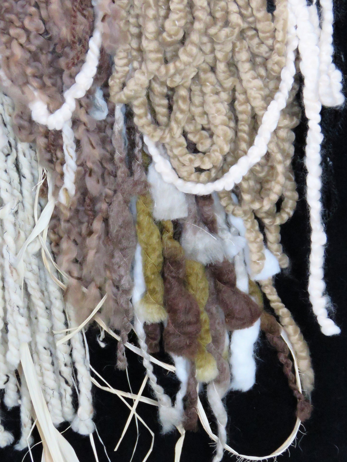 Tapestry, medium, beige and brown fringe