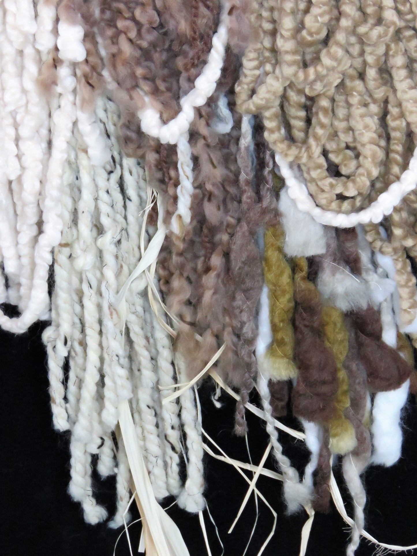 Tapestry, medium, beige and brown fringe