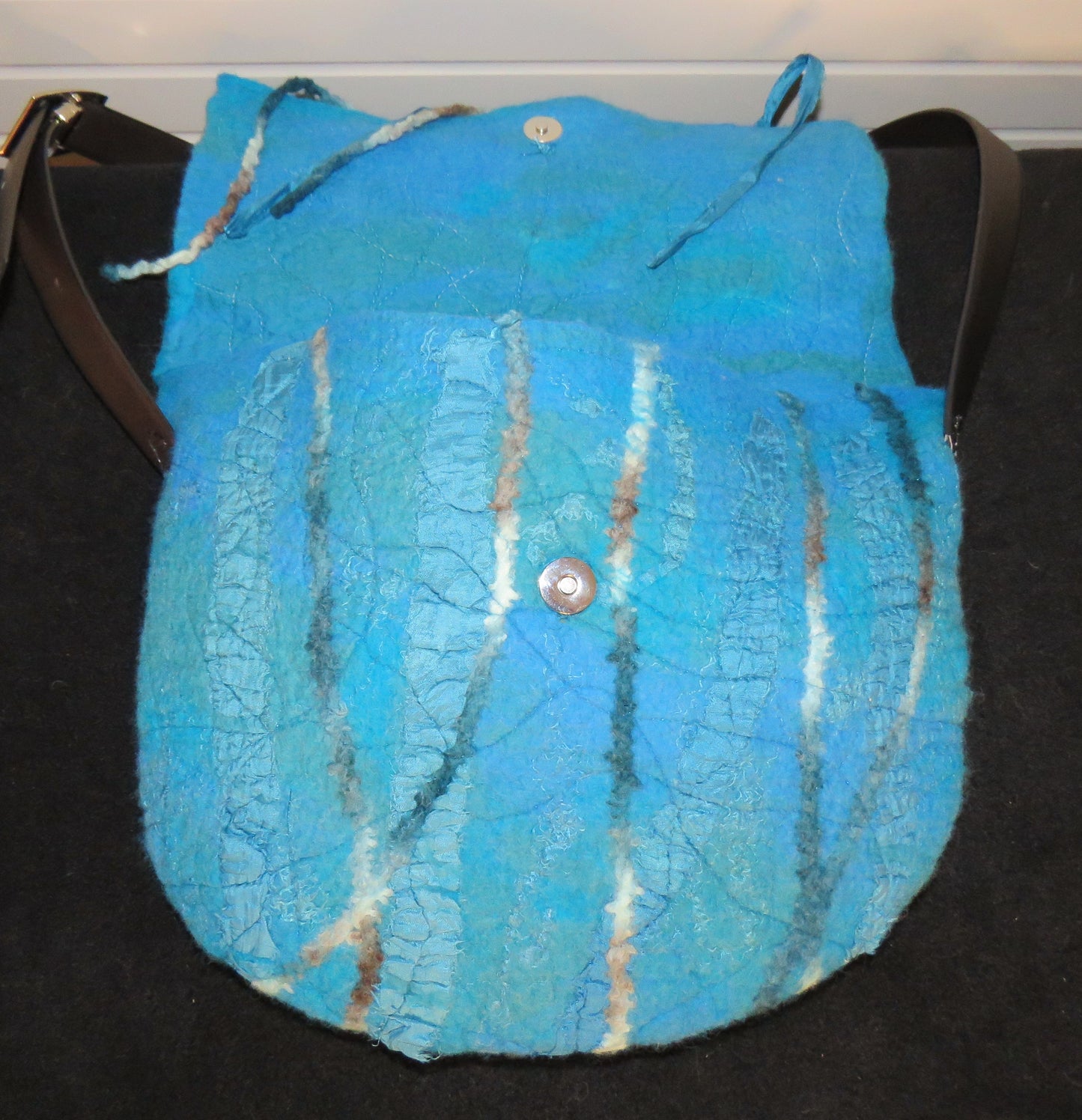 Handbag, Shoulder Bag, Wet Felted, Turquoise
